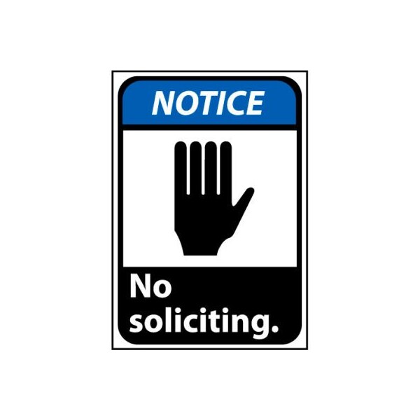 Notice Sign 14x10 Aluminum - No Soliciting